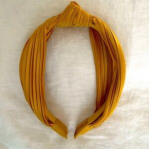 Anthropologie Mustard Yellow SatinTurban style headband hair accessory